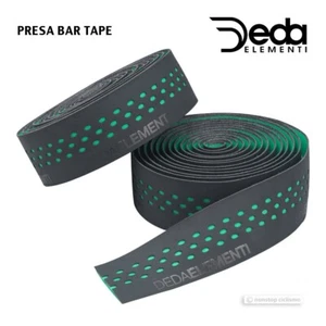 Deda Elementi PRESA Dual Density Perforated Handlebar Tape : BLACK/GREEN - Picture 1 of 1