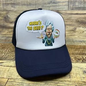 Where's The Beef para hombre sombrero de camionero azul marino gorra de publicidad Wendy's - Imagen 1 de 8