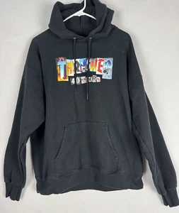 Trasher Hoodie Herren L schwarz Grafikdruck Taschen 40 Jahre Skate Grunge Pullover - Bild 1 von 7