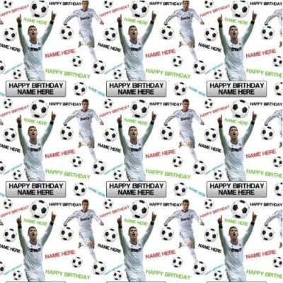 HOT OFF THE PRESS GIFTING LTD PERSONALISED HAPPY BIRTHDAY RONALDO NAME WRAPPING PRESENT WRAP PAPER ANY WORDING