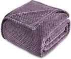 Kingole Flannel Fleece Luxury Throw Blanket, Lavender Purple King Size Jacquard