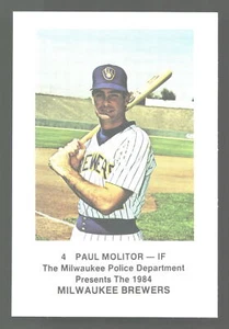 1984 Milwaukee Brewers Police Winneconne Police Paul Molitor #4 HOF - Picture 1 of 2