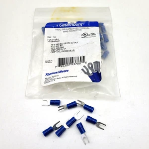 Thomas and Betts Catamount TV14-10F-L Vinyl Insulated Fork Terminal 50 Per Pack - Picture 1 of 6