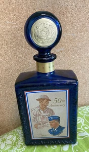 VINTAGE BLAU 1919-1969 J.W. DANT AMERICAN LEGION 50TH ANNIVERSARY DEKANTER leer - Bild 1 von 4