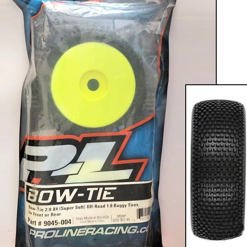 COPPIA DI RUOTE OFF ROAD BUGGY MODELLO 1/8 PRO-LINE 9045-004 SUPER SOFT BOW TIE - Immagine 1 di 1