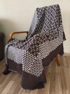 flax thick heavy linen throw blanket wrap double-sided beach blankt sofa cover - Picture 1 of 11