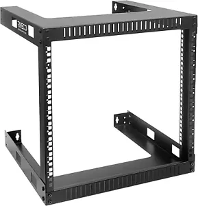 RIVECO 9U Wall Mount Rack for Network – 17.7" Deep 2 Post Open Frame - Photo 1/7