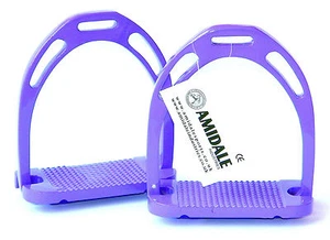 HORSE RIDING STIRRUPS LIGHT & DURABLE ALUMINIUM PURPLE COLOUR FROM AMIDALE BNWT - Picture 1 of 2