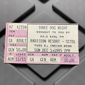 Three Dog Night Radisson Resort Concert Ticket Stub Vintage December 1985