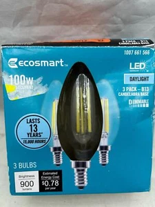 Ecosmart B131H950DE12C1A 100W Equivalent B13 Dimmable Clear Glass Candelabra LED - Picture 1 of 2