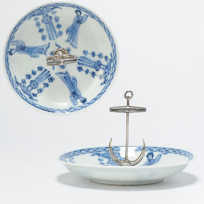 Antique Chinese Porcelain Bonboniere Silver Anchor Silver Kangxi Period • 23.50£