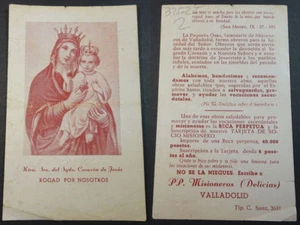 ALTE SELIGE JUNGFRAU HEILIGES HERZ JESUS HEILIGE KARTE ANDACHTSBILD SANTINI CC1812 - Bild 1 von 3