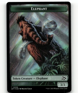FOIL - Ficha de Doble Cara MTG Elephant Zombie (0003) - Aetherdrift - Imagen 1 de 2