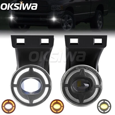 Luz de direção para Dodge RAM LED halo anel DRL farol de neblina 1994-2002 1500 2500 3500 - Imagem 1 de 4