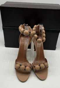 Alaia 'Bombe' Beige Leather Open-Toe Sandal sz 38.5 - Picture 1 of 4