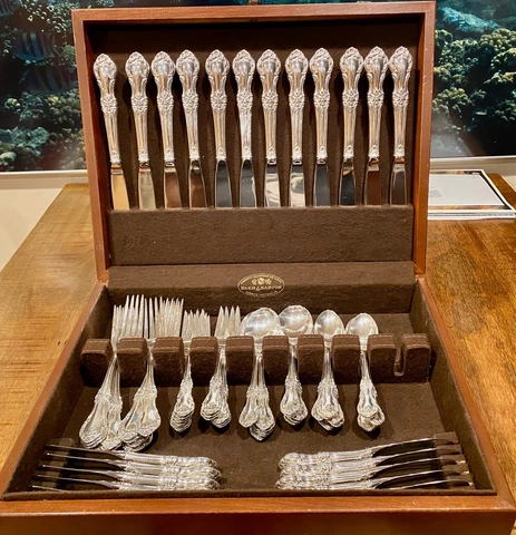 Wild Rose by International Sterling Silver Flatware Service 12 Set 80 Pieces Cover