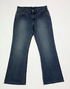 Sisley jeans donna usato W29 tg 43 zampa bootcut flared denim blu vintage T7365