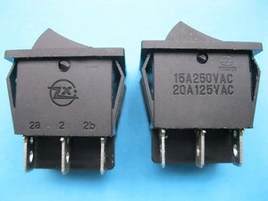 10 schwarze Wippschalter EIN-AUS DPDT 6 Klemmen 15A/250V 20A/125V KCD3 ohne LED - Bild 1 von 4