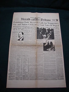 OPC 1933 NY Herald Tribune Front Page 1971 Bell & Howell Reprint - Picture 1 of 2