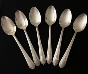 Juego de 6 cucharaditas plateadas de trigo Allure 1939 Rogers Wm 6" - Imagen 1 de 10