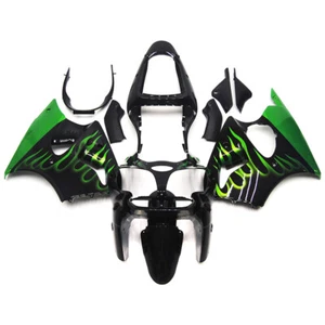 Green Black Fairing Kit for Kawasaki Ninja ZX6R 636 2000-2002 Injection Bodywork - Picture 1 of 9