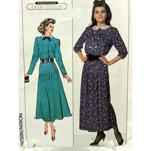 80s Womens Double Breasted Pleated Dress Sewing Pattern, Simplicity 8200, Sz 14 - Picture 1 of 8