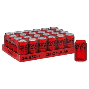 Coca-Cola Zero Sugar Regular Soft Drink "Great Value Case Deal 24X330ML" - Picture 1 of 3