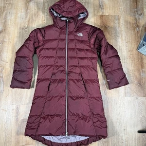 The North Face Mädchen XL 550 Daunen Puffer Jacke Parka Kapuze lange Aussparung *LESEN* - Bild 1 von 9