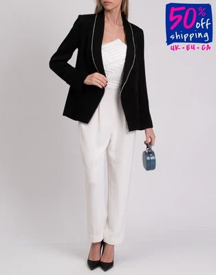 RRP€750 VERONICA BEARD Jagger Dickey Blazer Jacket US8 UK12 IT44 L Made in USA - Image 1 of 4