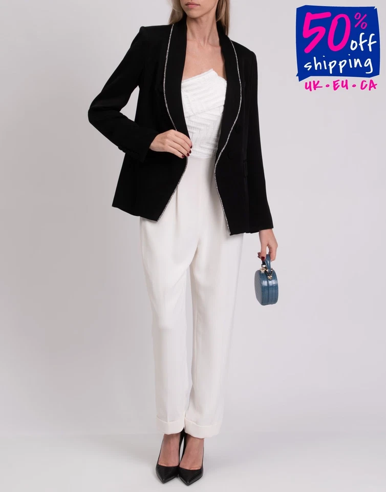 RRP€750 VERONICA BEARD Jagger Dickey Blazer Jacket US8 UK12 IT44 L Made in USA - Image 1 of 4