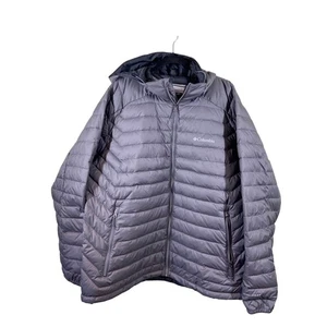 Columbia Mens XXL Gray Puffer Jacket Hooded Omni-Heat Lightweight Coat - Picture 1 of 8