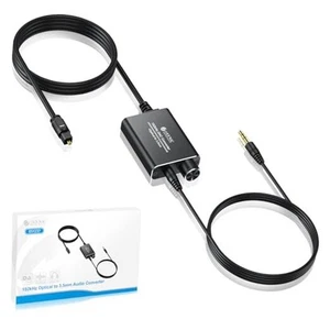  192kHz Digital zu Analog Wandler Tragbar Optisch zu 3,5mm/Aux Adapter  - Bild 1 von 7