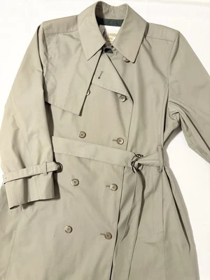 Винтажный London туман Тренч женщин 8 миниатюрный двубортный с подкладкой подпоясанный EUC - Изображение 1 из 4