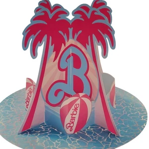 Barbie Centerpiece Table Decor - Malibu Beach Theme Party 10” with Palm Trees - Picture 1 of 11
