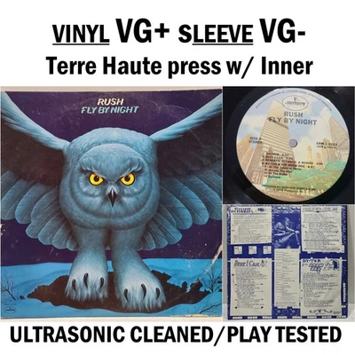 Rush Fly By Night LP Mercury 1975 VG+ Vinyl Terre Haute OG Press w/ Inner #82o - Image 1 of 4
