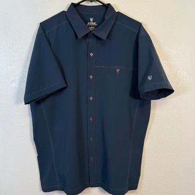 Kuhl Shirt Men's Large Blue Performance Tufflex Short Sleeve Button Up Stretch - Image 1 of 4