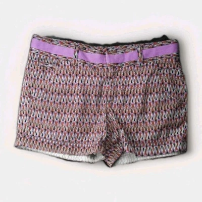 Athleta Women's Size 6 Printed Shorts Purple Belt Casual Boho Festival Summer - Image 1 of 2