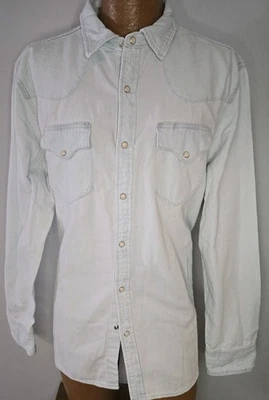 Tecovas Men's Western Denim Pearl Snap Long Sleeve Light Blue Shirt Size XL - Image 1 of 4