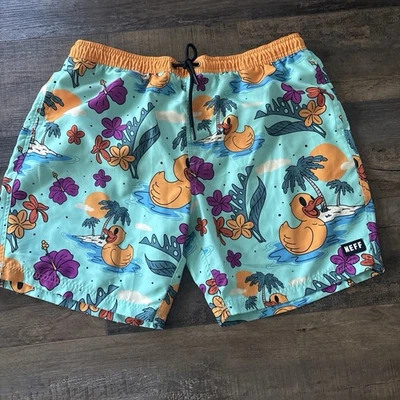 NEFF Rubber Duck Hawaii Board Shorts Swim Trunks XL - Image 1 of 2