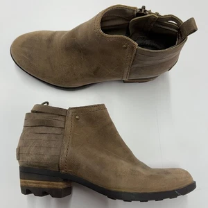 Sorel Boots Womens 6 Brown Lolla Ankle Bootie Waterproof Leather - Picture 1 of 9