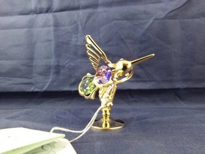 Crystocraft Gold Plate Free Standing Hummingbird Strass Swarovski Crystals. - Picture 1 of 4