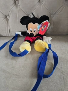 Disney Topolino Peluche 1992 Zaino Roba di Topolino per Bambini 20" Alto 10x9x3 - Foto 1 di 5