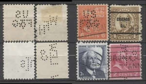 No: 132498 - USA - "PERFINS" - LOT OF 4 OLD STAMPS - USED!! - Picture 1 of 1