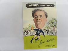 1954 ARGUS VFL SWAP CARD NO.7 JACK MILLS CARLTON