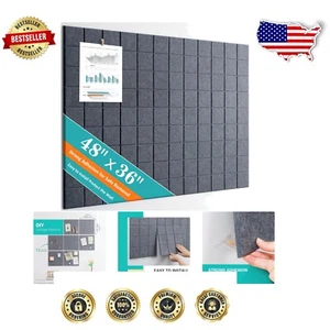 Versatile 12 Pack Corkboard Felt Tiles - Easy Install Wall Decor for Creativity - Picture 1 of 10