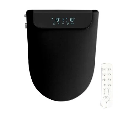 Black Elongated Bidet Toilet Seat Electric Smart Heated Seat Auto Deodorization - Image 1 of 4