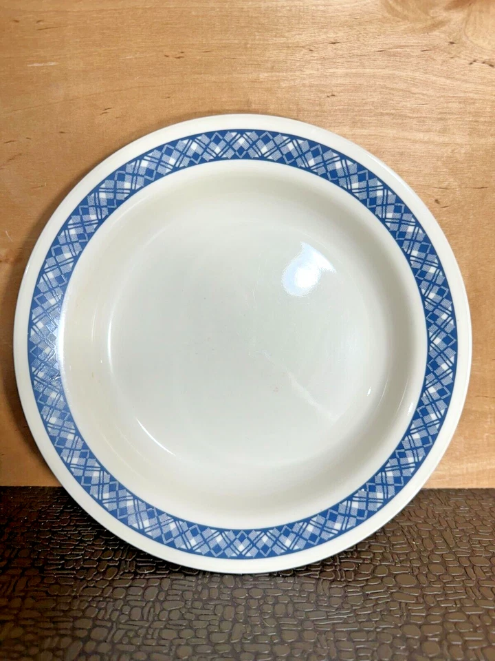 Corelle "Blue Plaid" Soup Bowl   9-1/8" - Image 1 of 3