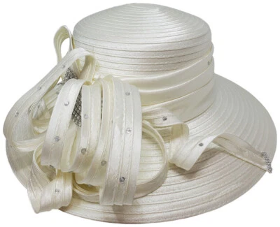 Arco Cubo Cristal Arco Cinta Kentucky Derby Boda Sombrero Iglesia Ala Ancha Elegante Foto 1 de 2