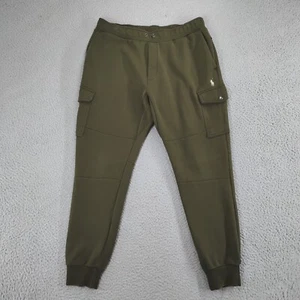 Polo Ralph Lauren Pants Mens Large Green Double Knit Cargo Jogger Pony - Picture 1 of 23