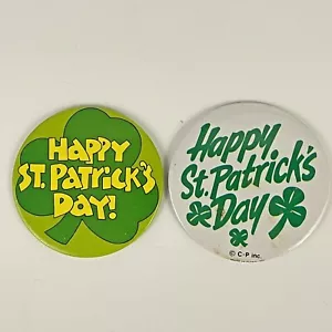 Feliz Día de San Patricio Pinback Botones Prendedores Lote Vacaciones Estilo Trébol Irlandés - Imagen 1 de 6